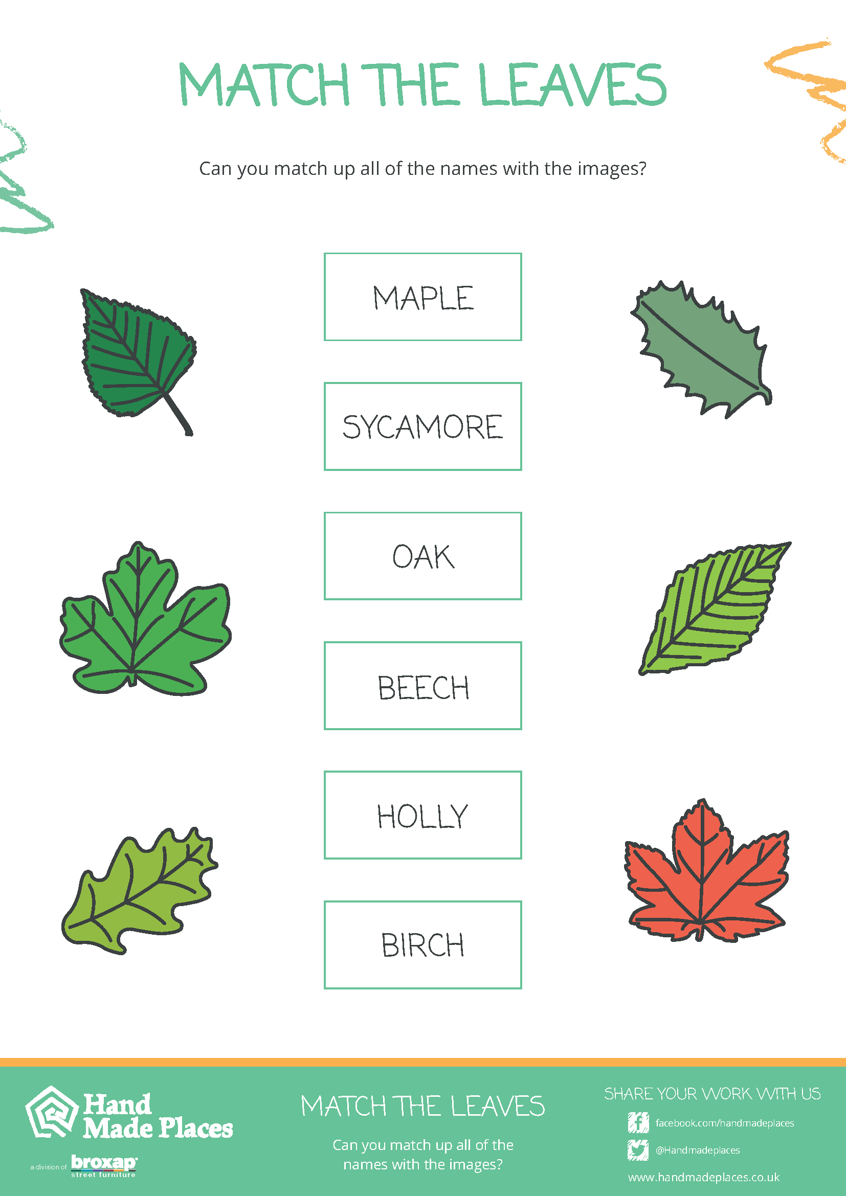 Match the leaves Worksheet